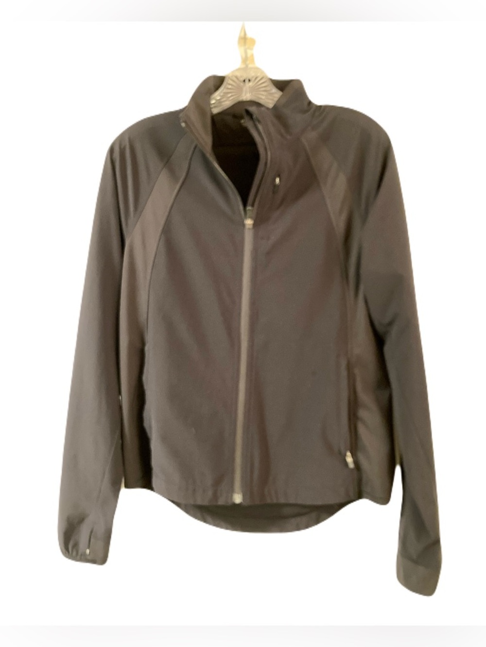 Athleta Black Full-Zip Utility Softshell Jacket